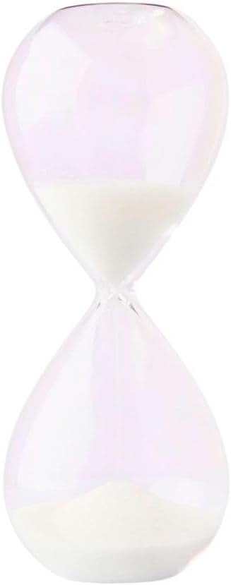 Ampulheta de Vidro Decorativa Temporizador de Areia 30 Minutos Decoração Casa (Branca)