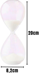 Ampulheta de Vidro Decorativa Temporizador de Areia 30 Minutos Decoração Casa (Branca)