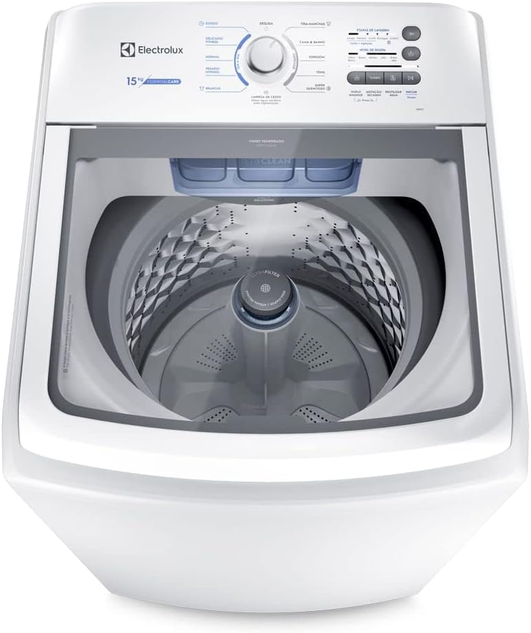 Máquina de Lavar Electrolux 15kg Branca Essential Care com Cesto Inox e Jet&Clean (LED15) - 127V