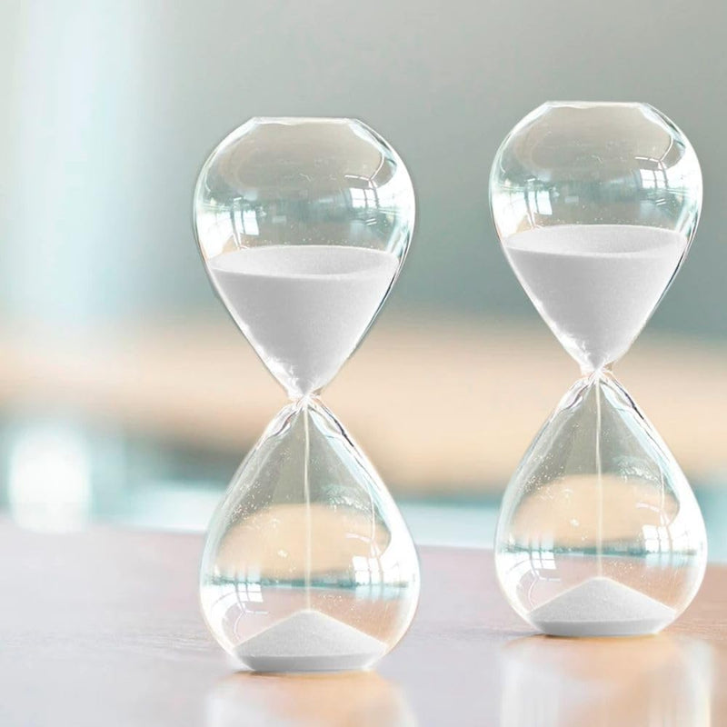 Ampulheta de Vidro Decorativa Temporizador de Areia 30 Minutos Decoração Casa (Branca)