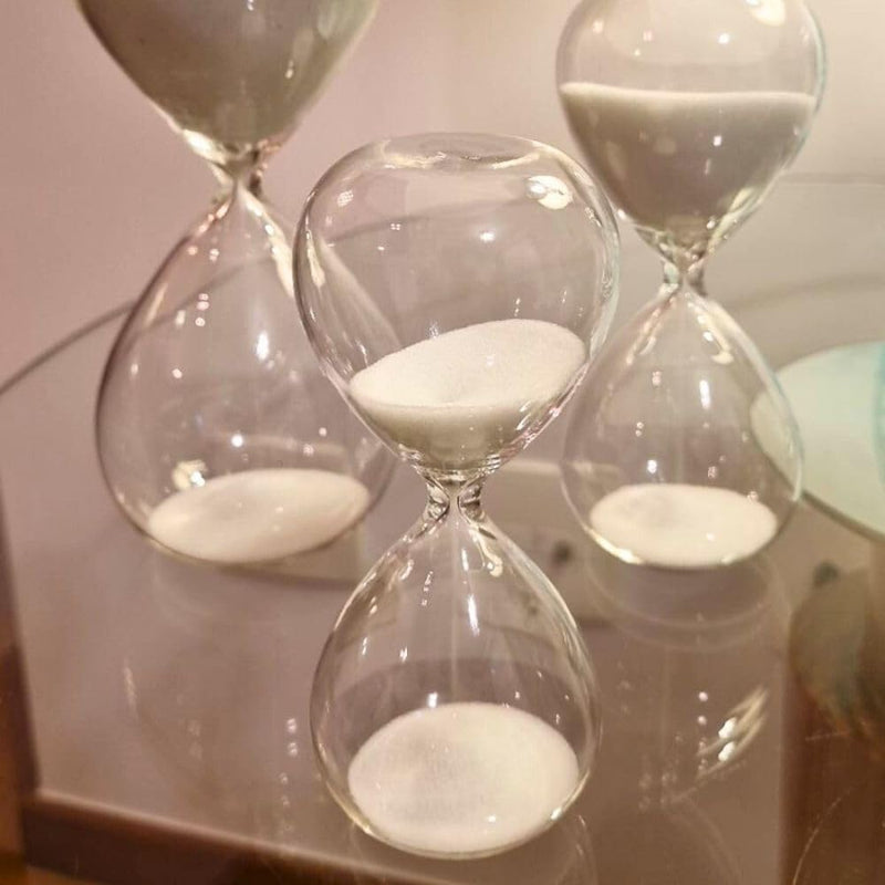 Ampulheta de Vidro Decorativa Temporizador de Areia 30 Minutos Decoração Casa (Branca)