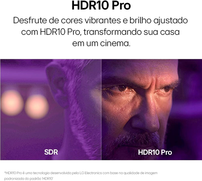 Smart TV 32" LG HD 32LR600B Processador α5 Ger6 AI Alexa integrado LG Channels webOS 23 compatível com Controle Smart Magic