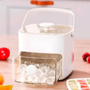 Forma de Gelo 2 em 1 com Dispenser, 48 Cubos, 16x15x14,5cm, Branco, com Pegador