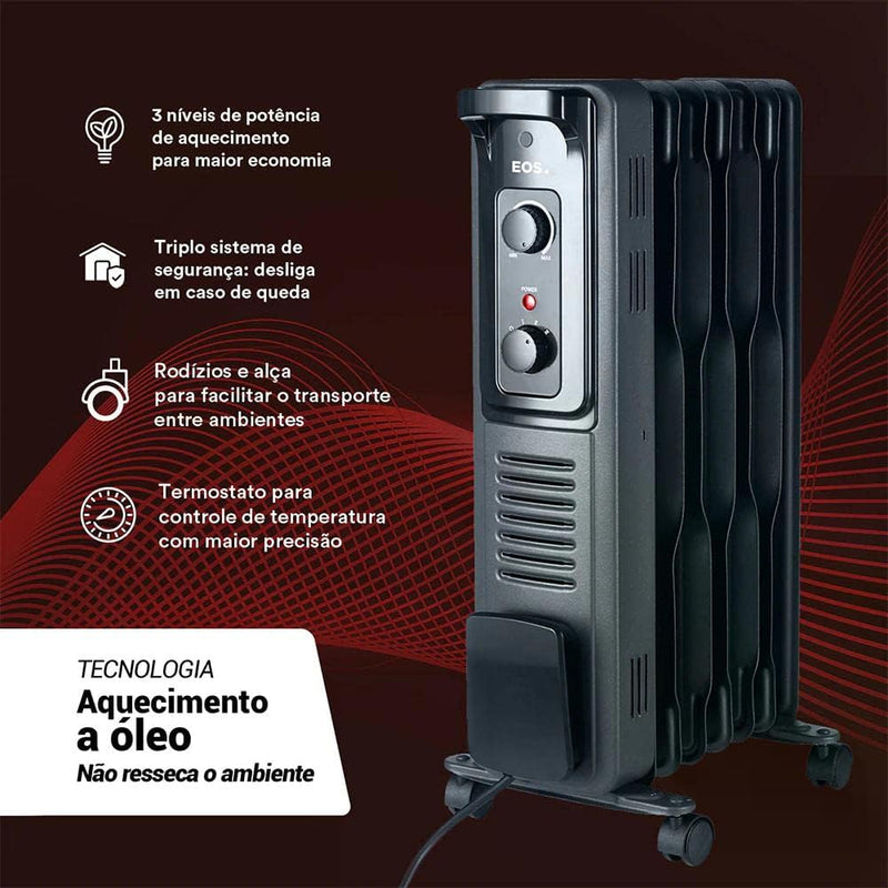 Aquecedor Elétrico a óleo EOS Comfort Heat 1500W EAQ02O 110V