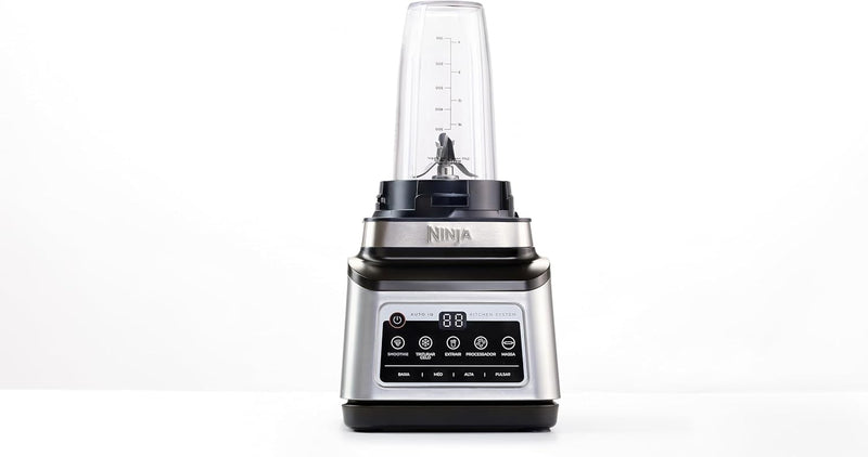 NINJA LIQUIDIFICADOR 1200 W, 5 Funções para Smoothies, Picar, Massa e Mais com Auto IQ, Jarra 2,2L, Jarra de Processador de 2L e 1 Copo para Levar, Preto