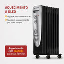 Aquecedor a Óleo, Mondial, Preto/Prata, 1500W, 110V - A-06