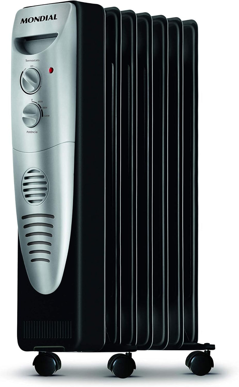Aquecedor a Óleo, Mondial, Preto/Prata, 1500W, 110V - A-06