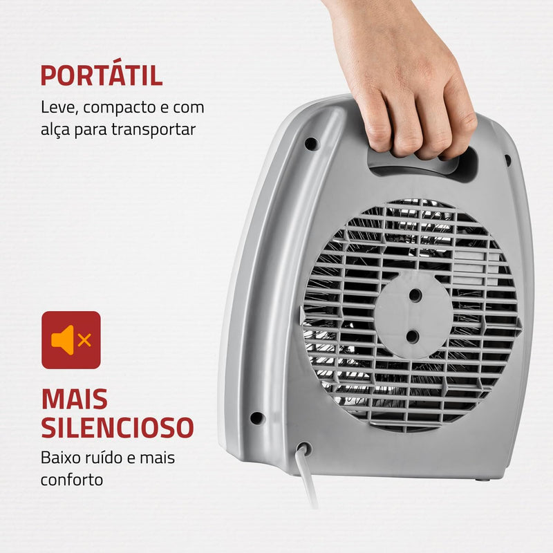 Aquecedor de Ar Mondial, 110V, Cinza, 1500W - A-08