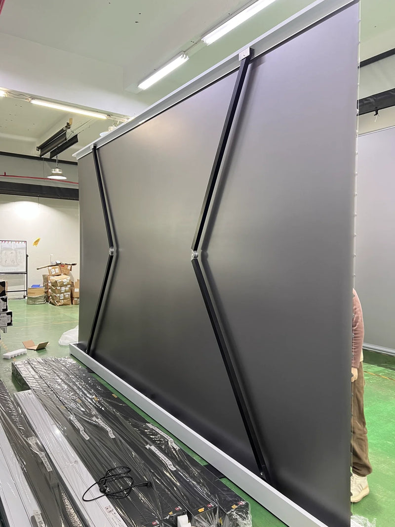 160/170/180/200 Inch Motorized Tab Tension Electric Floor Rising Projector Screens for Home Theater Long Throw Projector