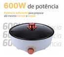 Panela Elétrica Portátil Grill Antiaderente Grande 26cm 600w