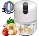 Mini Processador Elétrico Branco Moedor Automático de Cebola Alho S/Fio USB 250ml