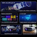 Projetor 1080p Bettdow Smart Tv Wifi6 4k Android 22000 Lm