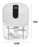 Mini Processador Elétrico Branco Moedor Automático de Cebola Alho S/Fio USB 250ml
