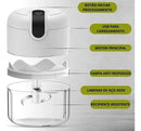 Mini Processador Elétrico Branco Moedor Automático de Cebola Alho S/Fio USB 250ml