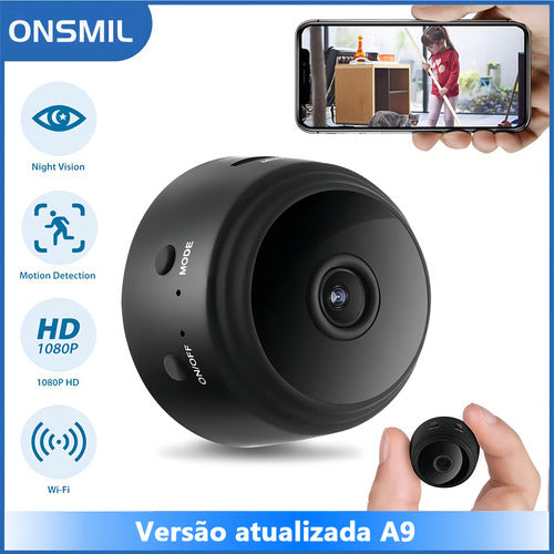 Mini Câmera Espiã A9 Wifi Discreta Gravação Áudio Noturna Cor Preto