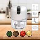 Mini Processador Elétrico Branco Moedor Automático de Cebola Alho S/Fio USB 250ml