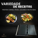 Sanduicheira E Grill Elétrica Press Chapa Dupla Com Coletor De Gordura Antiaderente Inox 1000w Portátil Fácil Limpar