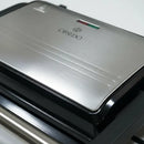 Sanduicheira E Grill Elétrica Press Chapa Dupla Com Coletor De Gordura Antiaderente Inox 1000w Portátil Fácil Limpar