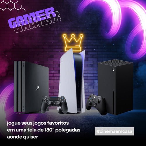 Projetor Portatil Android 1080p 4k Wifi Foco Automático