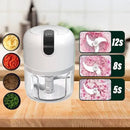 Mini Processador Elétrico Branco Moedor Automático de Cebola Alho S/Fio USB 250ml