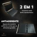 Sanduicheira E Grill Elétrica Press Chapa Dupla Com Coletor De Gordura Antiaderente Inox 1000w Portátil Fácil Limpar