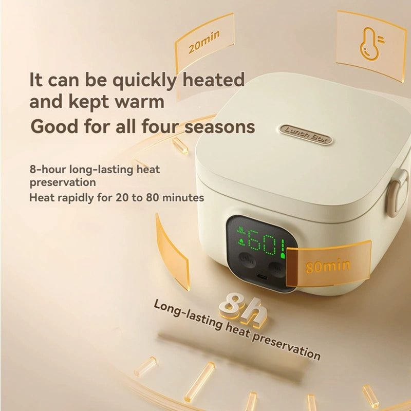 Lancheira Elétrica Recarregável, Aquecimento Portátil Sem Água