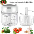 Triturador Elétrico 351ML USB Recarregável, Triturador de Alimentos, Legumes, Carnes, em Aço Inox, Mini Triturador de Pimenta e Alho, Utensílio de Cozinha