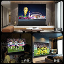 160/170/180/200 Inch Motorized Tab Tension Electric Floor Rising Projector Screens for Home Theater Long Throw Projector