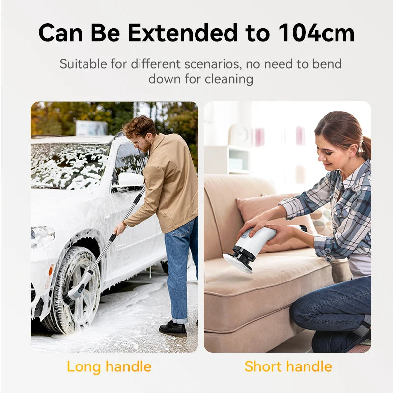 Escova de Limpeza Elétrica Portátil com 7 peças em 1