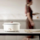 Panela Elétrica Multifuncional Colorida em Formato de Pato-Mandarim com Quatro Divisórias, Capacidade de 6 Litros, Integrada para Uso Doméstico.