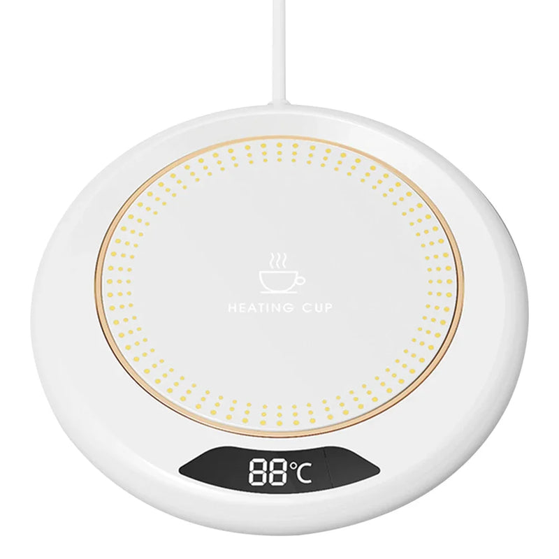 “Aquecedor de Caneca com Desligamento Automático – Aquecedor Elétrico de Bebidas para Chá, Água e Leite com Termostato, Base de Aquecimento para Uso em Viagens e Escritório.”