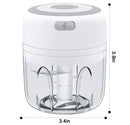 Triturador Elétrico 351ML USB Recarregável, Triturador de Alimentos, Legumes, Carnes, em Aço Inox, Mini Triturador de Pimenta e Alho, Utensílio de Cozinha