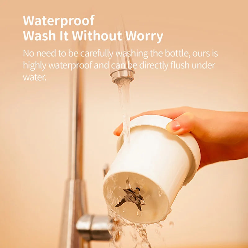 Liquidificador Portátil 500ml 2400mAh Sem Fio para Frutas – USB Juicer para Sucos Naturais – Copo Misturador com 6 Lâminas para Alimentos, Milkshake e Gelo