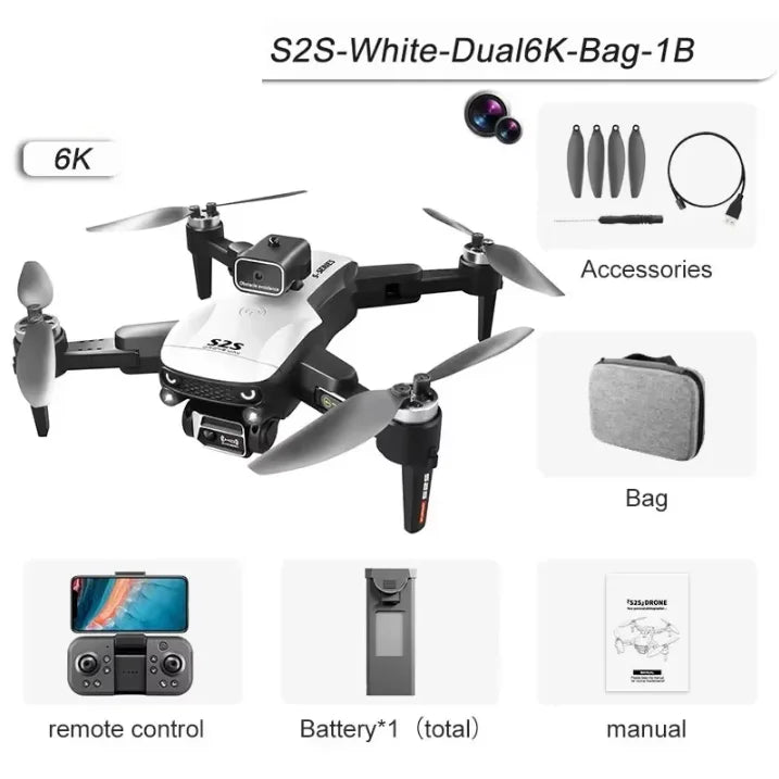 Xiaomi S2S Drone 8K 5G GPS Fotografia Aérea HD com Duas Câmeras, Evitação de Obstáculos Omnidirecional, Motores Brushless, Quadcopter – Brinquedo