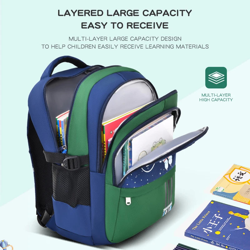 Mochila Escolar Infantil – Mochila Astronauta para Notebook (1º ao 6º Ano, Idade 6-12 Anos, Meninos)