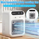 Ventilador portátil com spray umidificador, resfriador de ar mini USB para mesa, ideal para casa ou escritório
Mini ventilador com névoa para resfriar e umidificar, fácil de carregar, perfeito para o verão