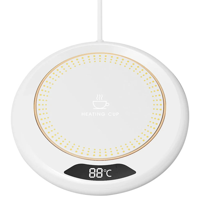 “Aquecedor de Caneca com Desligamento Automático – Aquecedor Elétrico de Bebidas para Chá, Água e Leite com Termostato, Base de Aquecimento para Uso em Viagens e Escritório.”