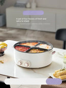 Panela Elétrica Multifuncional Colorida em Formato de Pato-Mandarim com Quatro Divisórias, Capacidade de 6 Litros, Integrada para Uso Doméstico.