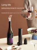 Abridor Elétrico de Garrafa de Vinho com Tampa e Saca-Rolhas Automático – Kit Prático para Casa