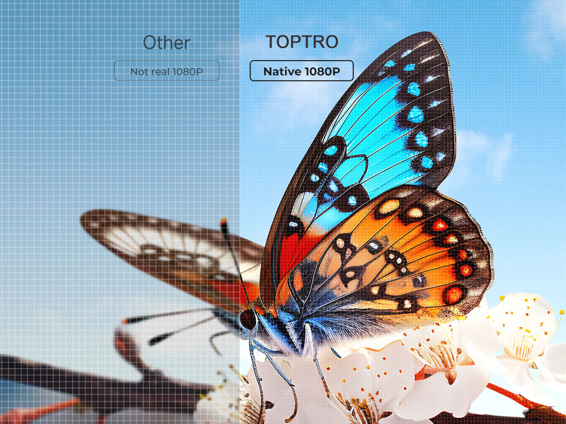 Projetor TOPTRO 1080P Full HD Projetor portátil 25000 Lumens Android 9.0 Projetor WiFi6 Bluetooth Projetor de cinema em casa