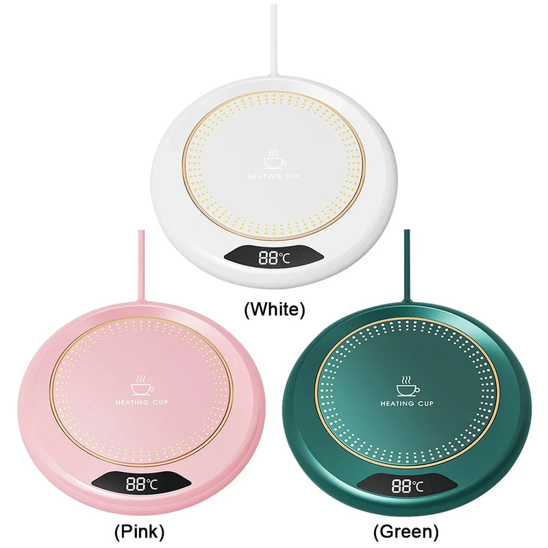 “Aquecedor de Caneca com Desligamento Automático – Aquecedor Elétrico de Bebidas para Chá, Água e Leite com Termostato, Base de Aquecimento para Uso em Viagens e Escritório.”