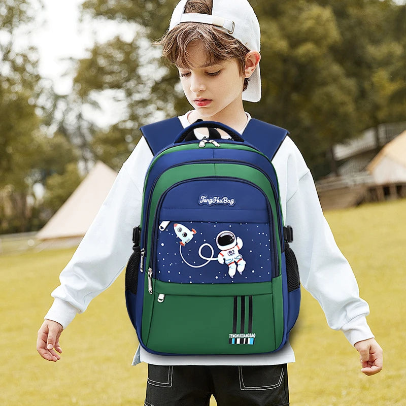 Mochila Escolar Infantil – Mochila Astronauta para Notebook (1º ao 6º Ano, Idade 6-12 Anos, Meninos)
