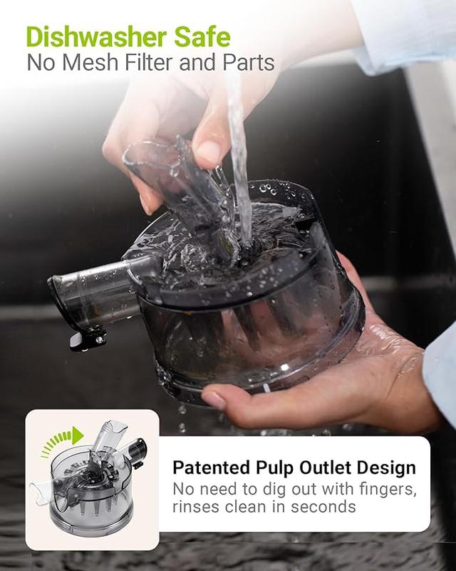 Cold Press Juicer – Large Feed Chute, Easy Clean, BPA Free