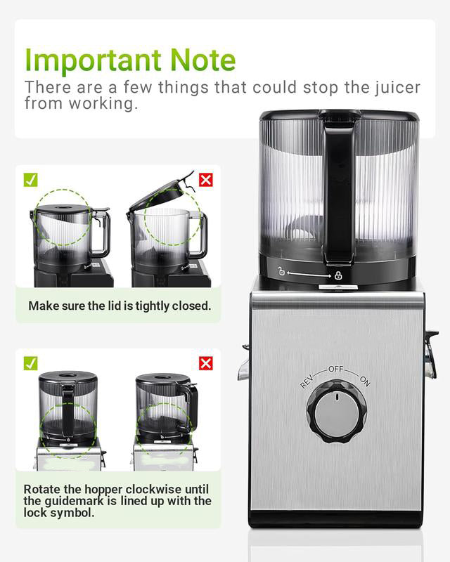 Cold Press Juicer – Large Feed Chute, Easy Clean, BPA Free