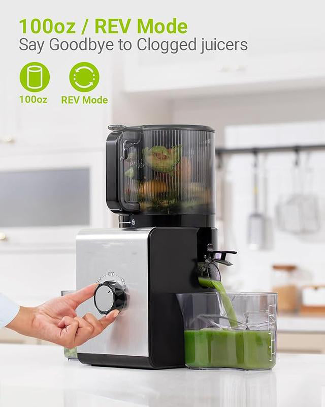 Cold Press Juicer – Large Feed Chute, Easy Clean, BPA Free
