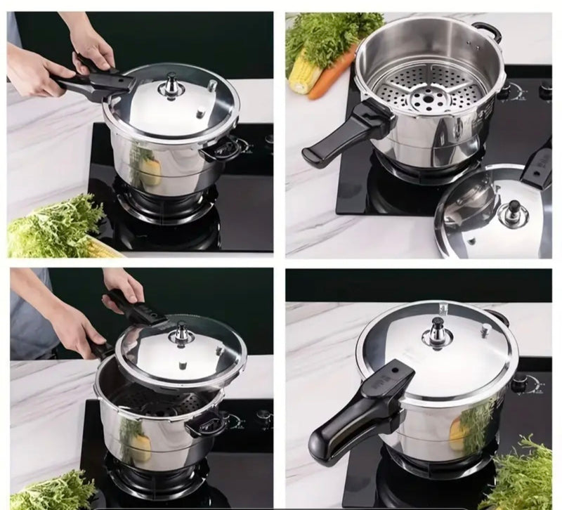 Panela de Pressão Mini em Liga de Alumínio para Fogões a Gás e Indução - Panela Instantânea Versátil para Cozinha Doméstica