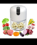 Mini Processador Elétrico De  Legumes e carne . Usb - 3 Lâminas Cor Branco